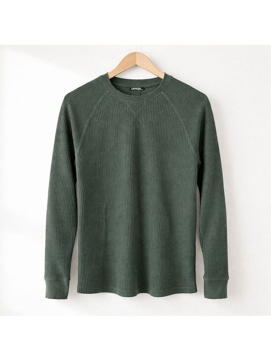 George Other - 5/$25 George Green Waffle Knit Long Sleeve Shirt | Men’s Small